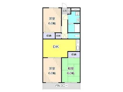 所沢メゾン2号館(3DK/3階)の間取り写真