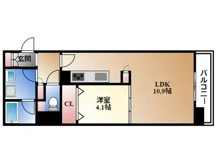 プレサンス広小路通葵(1LDK/2階)の間取り写真