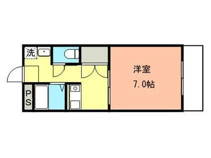 ＪＲ和歌山線 下井阪駅 徒歩6分 3階建 築26年(1K/1階)の間取り写真