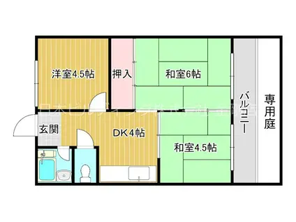 小田第二マンション(3DK/1階)の間取り写真