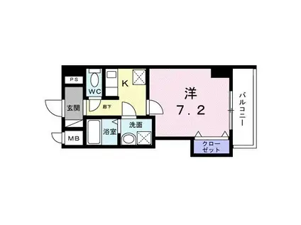 シエロ西竹の塚(1K/5階)の間取り写真