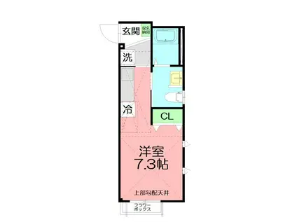 コントレイル湘南(1K/1階)の間取り写真