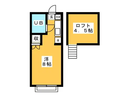 コーポ東和(ワンルーム/2階)の間取り写真
