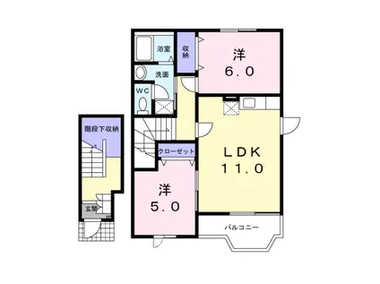 エスポアール II(2LDK/2階)の間取り写真