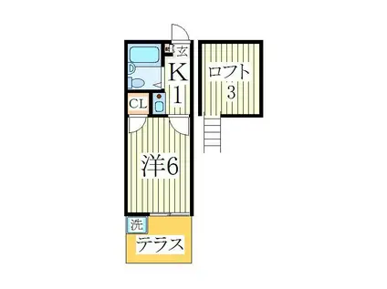 マルヤスハウス(1K/1階)の間取り写真