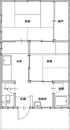本町荘(2DK/1階)の間取り写真