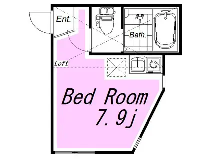 ユナイト八景トリパティーの杜(ワンルーム/2階)の間取り写真