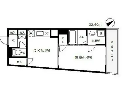 ES-GRANDE MINAMIMORIMACHIエスグランデ南森町(1DK/5階)の間取り写真