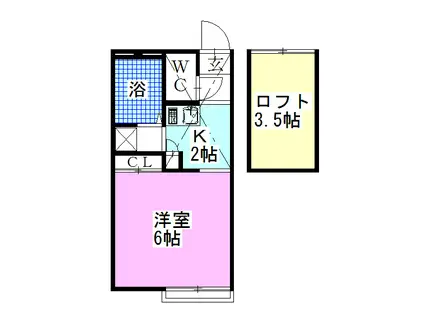 レオパレスプラテリーアⅡ(1K/1階)の間取り写真
