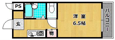 ソレイユ川崎(1K/3階)の間取り写真