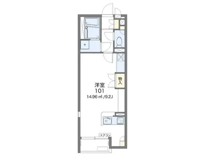 西武池袋線 狭山ケ丘駅 徒歩19分 2階建 築12年(ワンルーム/1階)の間取り写真