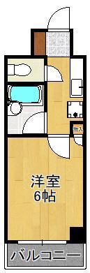 ロイヤルシャトー桃園(1K/2階)の間取り写真