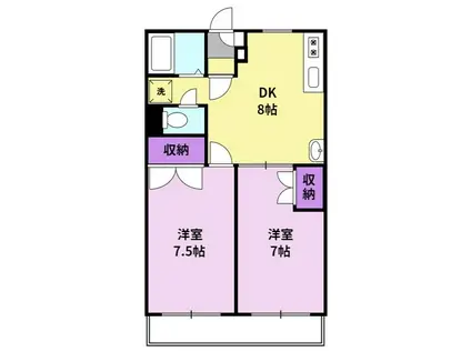 サンシャインコート東合川(2DK/1階)の間取り写真