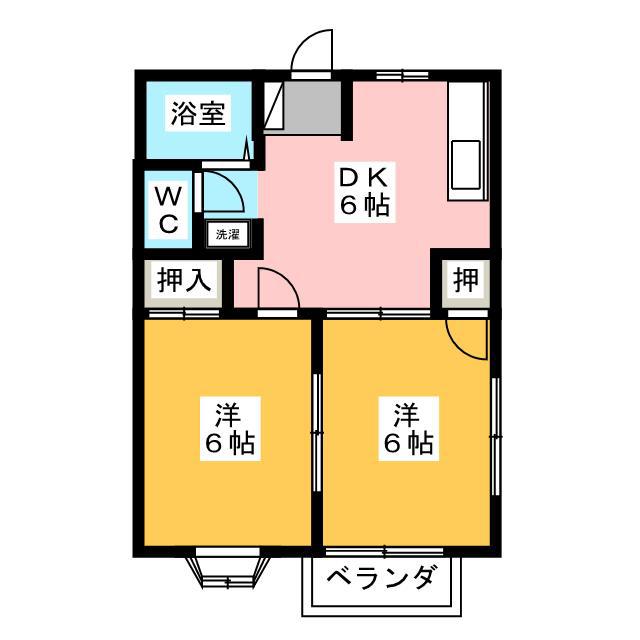 エルディムおおすみ(2DK/2階)の間取り写真
