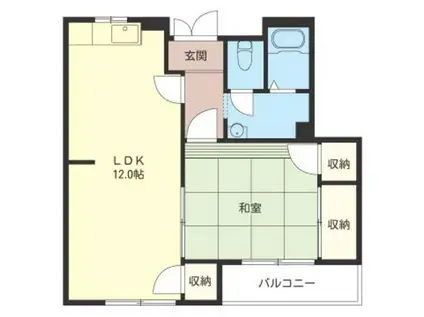 ルミエールA(1LDK/1階)の間取り写真