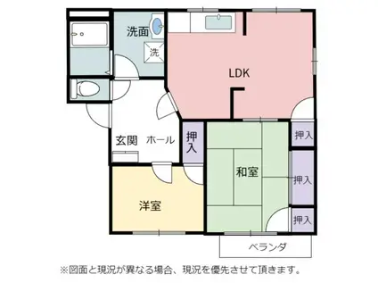 オークハイツC(2LDK/2階)の間取り写真