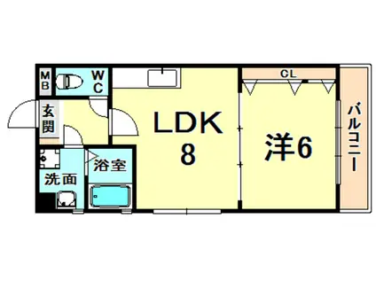 アズール香櫨園(1LDK/3階)の間取り写真