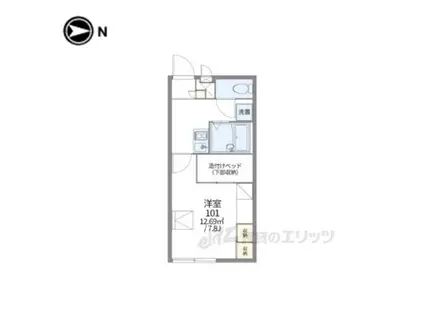 レオパレス プラヌス木津(1K/2階)の間取り写真