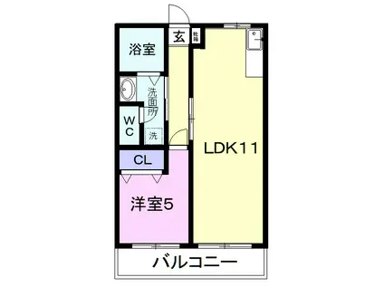 サンシャイン小泉(1LDK/2階)の間取り写真
