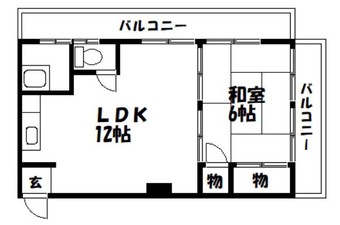 高橋アパート(1LDK/2階)の間取り写真