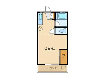 スクエア・キシ(1K/2階)の間取り写真