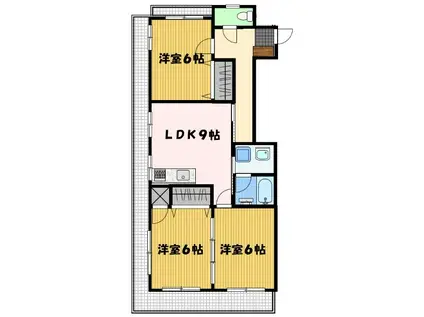 ブリリアント竹尾(3LDK/4階)の間取り写真