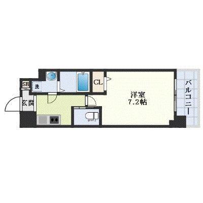 エグゼ難波西II(1K/3階)の間取り写真