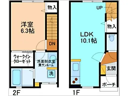 セシボン16(1LDK/2階)の間取り写真