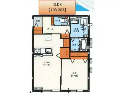 グランベルク(1LDK/1階)の間取り写真