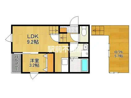 ポラリス鳥栖駅南(1LDK/1階)の間取り写真