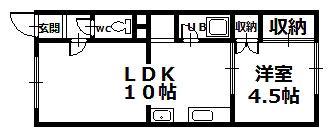 第2桜井ハイツ(1LDK/2階)の間取り写真