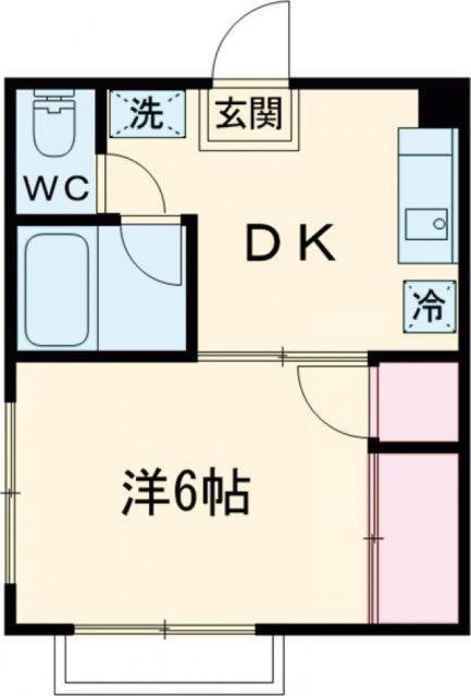 コーポあかし(1DK/1階)の間取り写真