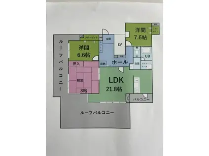 シャトレ御棚(3LDK/4階)の間取り写真