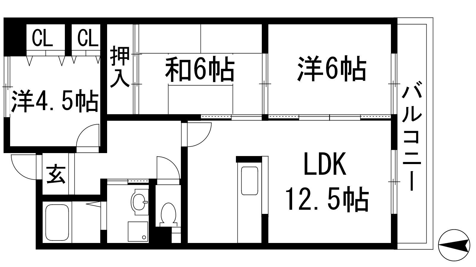 ファミリアル門戸(3LDK/2階)の間取り写真