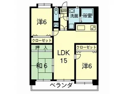 ダイイチライフ壱番館(3LDK/3階)の間取り写真