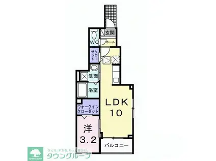 グラン・ハーモニー忠生公園(1LDK/1階)の間取り写真