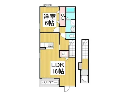 サン・カーサMII(1LDK/2階)の間取り写真