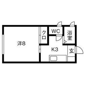 プリムローズ(1K/1階)の間取り写真