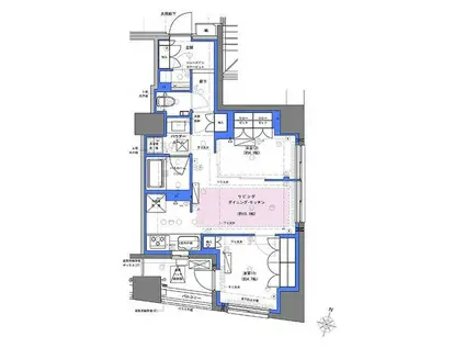 ディームス大手町ノース(2LDK/10階)の間取り写真