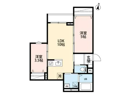 RH 本千葉(2LDK/3階)の間取り写真