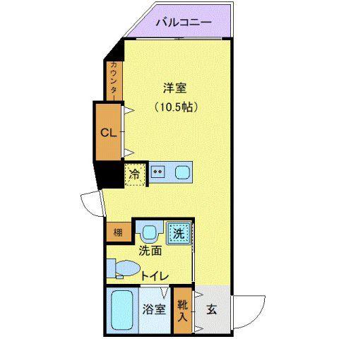 フラワーシティINブラボン(1K/3階)の間取り写真
