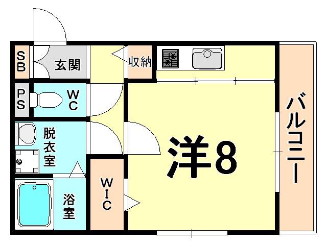 サニーコート 杭瀬(ワンルーム/3階)の間取り写真