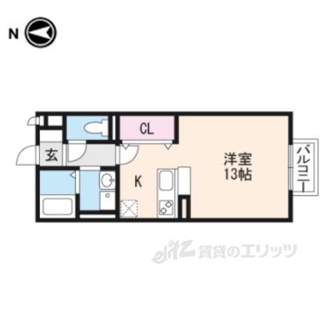 コンフォールM(ワンルーム/1階)の間取り写真