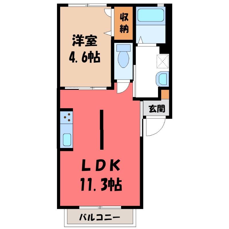 アークコート(1LDK/2階)の間取り写真