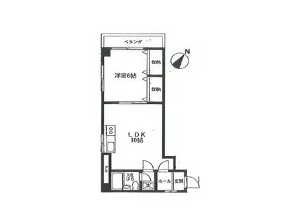 ランドフォレスト横浜蒔田(1LDK/3階)の間取り写真