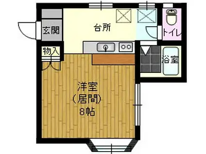 ウイング21(1K/1階)の間取り写真