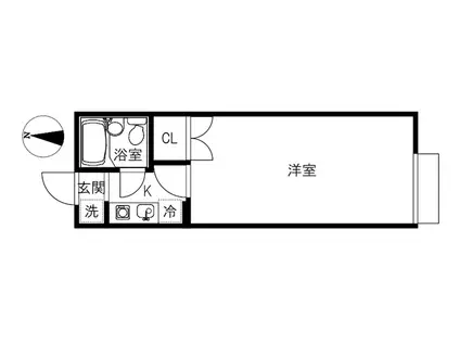 ハウスクレソン(1K/1階)の間取り写真