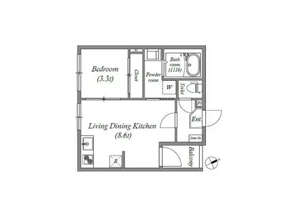 ハーモニーテラス安立IV(1LDK/3階)の間取り写真