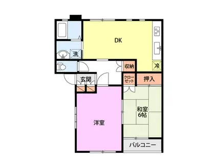 ハイツさいがた(2DK/2階)の間取り写真