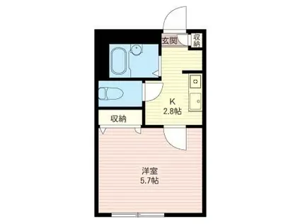 FINE MITA(1K/2階)の間取り写真